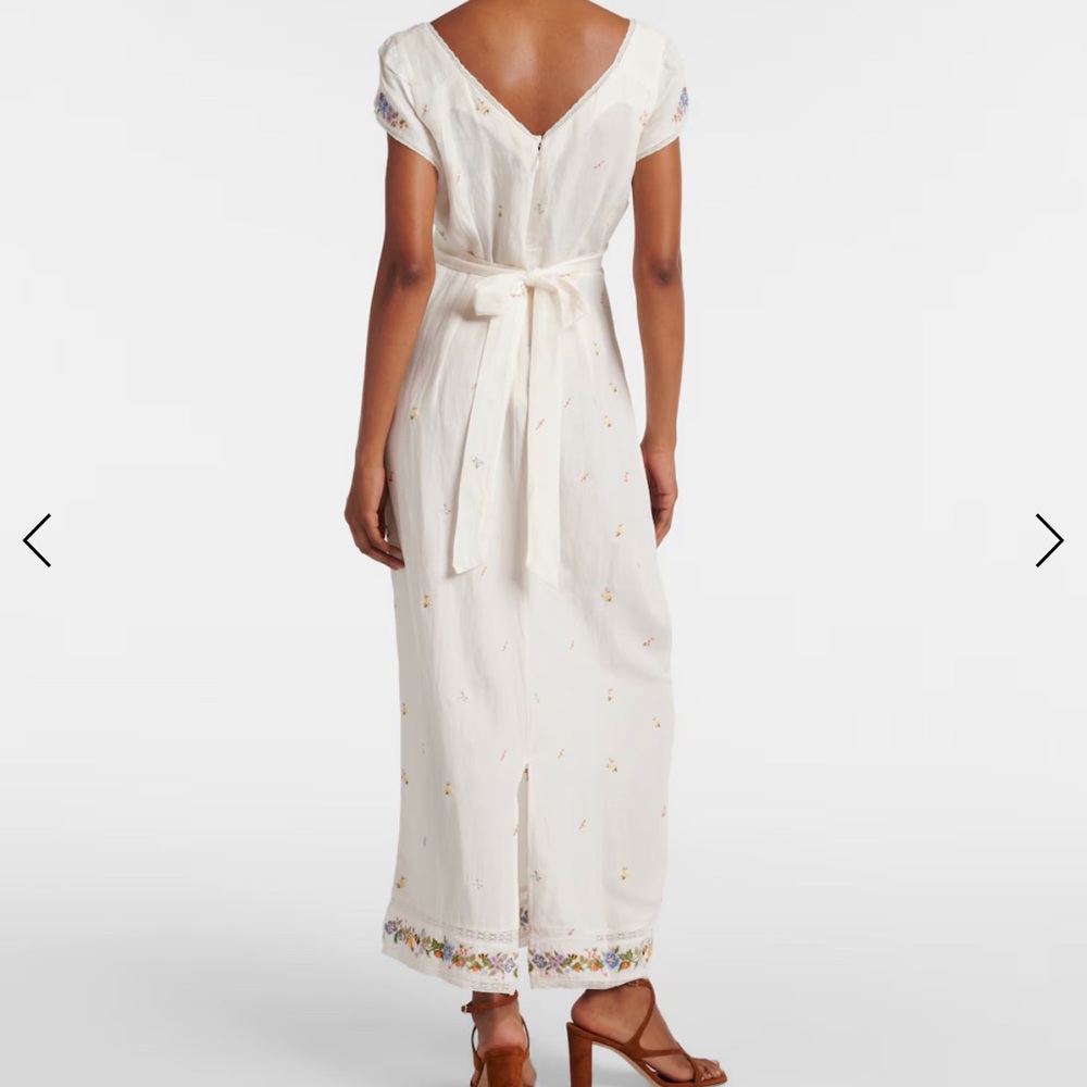 Anthropologie Cream Floral Embroidered Dress - Picture 7 of 16
